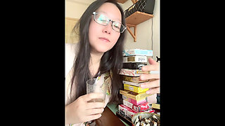 Smoking Asian MILF Stacking My Cigarette Tower + Impromptu Striptease