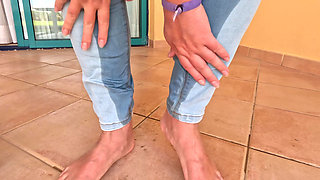 Balcony Jeans Wetting Outdoors
