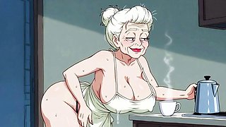 Ai Matures in Kitchens with Big Tits