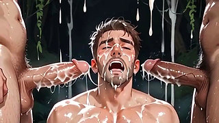 A Line of Married Men Fucking My Ass in This Insane Orgy. Yaoi Hentai Animation