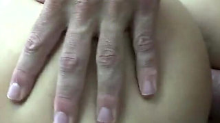 Blonde teen with small tits is riding guy's big cock