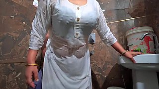 Desi Indian Bhabhi Seduced and Fucked Hard by Jija in Shower - Big Ass Doggy Style & Tight Pussy