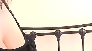 Brook with Pink Baby Doll and Black for Louisa Pose in Bed with Sexy Style