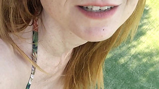Horny Mature MILF Anal Dildo Fucking Outdoors