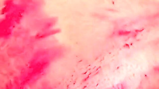 Holi Special: Stepdad Fucks Horny Stepdaughter in Bathroom with Red Gulal All Over Her Big Tits