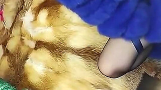 Lesbian Fur Fetish Fucking with Strapons, Tons of Fur, Huge Squirts on Fur Coat