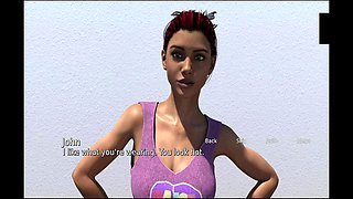 3D hentai visual novel with teen masturbation action