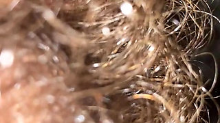 Hairy pussy closeup