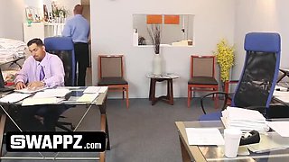Office Orgy: Horny Stepdads Swap Teen Stepdaughters for Hardcore Foursome