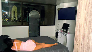 POV Camila Henao Leaves Her Room Open, Unable to Resist Seeing My Penis, Cum in Her Mouth