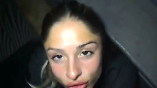 18 Year Old Italian Webcam Star Blonde Street Bitch Sucks a Stranger on the Street Because She Is Hungry for Cum