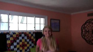 Little Taylor lays back for dick