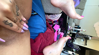 Quickie Finger Masturbation Long Nails with Quiet Orgasm Shh