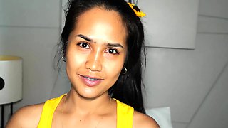 POV blowjob from sexy Thai MILF wife