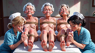 Nurses Lick Elderly Feet in Asylum - Grannies Having Intense Orgasms