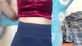 Hana Sexy in College Skirt Outfit Perfext Body Good Ass