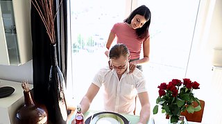 Tasty treats: Jenny & Tiny indulge in a wild threesome
