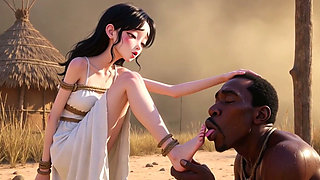 White Woman Tied in Africa - African Man Licking Her Feet