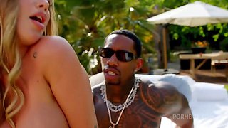 Sandra Bews Poolside Cumshot