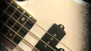 Big nice cock playing bass guitar