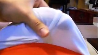 Big Cock Cumming through Briefs