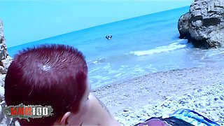 Steffy and Katia French Babes in Wild Beach Foursome with Jorge and Terry Double Penetration and More - MMM100