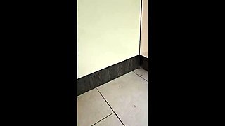 Blonde teen squirts hard in kitchen - wet orgasm with dildo!
