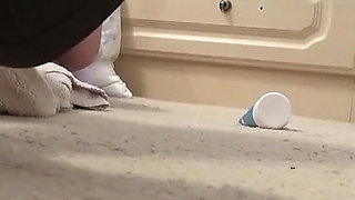 Shaved Cunt Machine-fucked Raw - Stockings & Heels Floor View POV