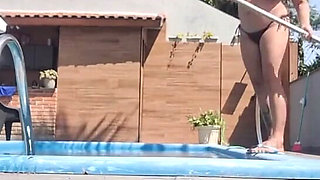 At My Friend's House, Tidying up the Pool Area, Chatting Dirty and Showing off