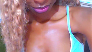 Ebony with Creamy Wet Hair Pussy
