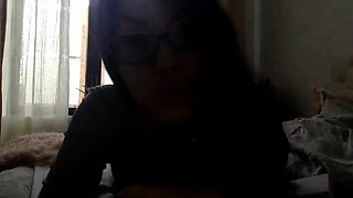 Cute amateur brunette naughty in solo jerking show on camera