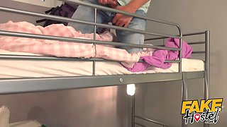 Fake hostel elastic Big Tits and cougar have threesome with dude