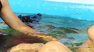 Hot Pool Romance with Boobs Press and Ass Romance