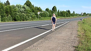 Dropping My Panties on the Road