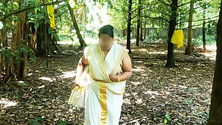 Kerala Style Traditional Set Mundu, Girl Getting Naked Outdoor Exposing Her Sexy Nude Body.