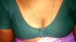 Indian Hot Tamil Aunty Beauty Boobs Show with Young Man