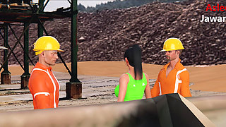 Threesome Sex in a Indian Construction Site with Colleagues