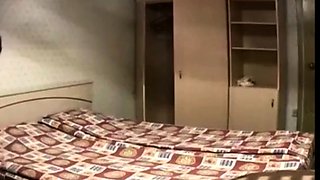 my busty stepmother changes the bed naked