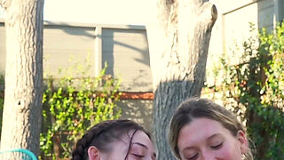 Sexy Hot Tub Threesome with Girlfriend Shrooms Q and Her Bestie Addison Vodka
