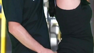 Old Scoundrel with an Encoxada and Masturbates Until He Cums on the Brunette in the Bus