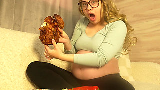 My Pregnant Stepsister Eats a Lot, Eats a Lot of Food, for an Hour