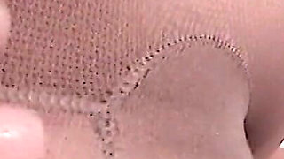 My first nylon footjob