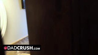 Dadcrush - sexy beauty caught filthy old man holding her smartphone while he wanks off his shaft