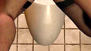 Cougar Standing Fuck From Behind in a Public Bathroom