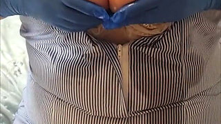 Naughty Nurse Julie - Oiled Tits & Bare Pussy Tease - 002-v-v-4-nurse-boobs