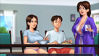Sex with stepsister at dianing table stepmom caught summer time saga game
