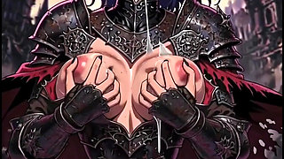 Heroic DARK Fantasy Warrior, Anime Ai generated