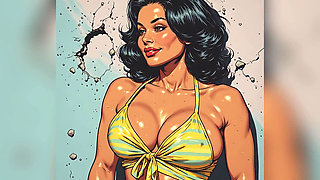Big Boob Babes in Swimsuits Art