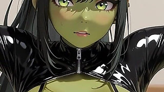 Latex Uniform: a Curvy Orc's House Seduction