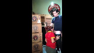 Innocent Cashier Gets Rough Fucked in Store Storage Room
